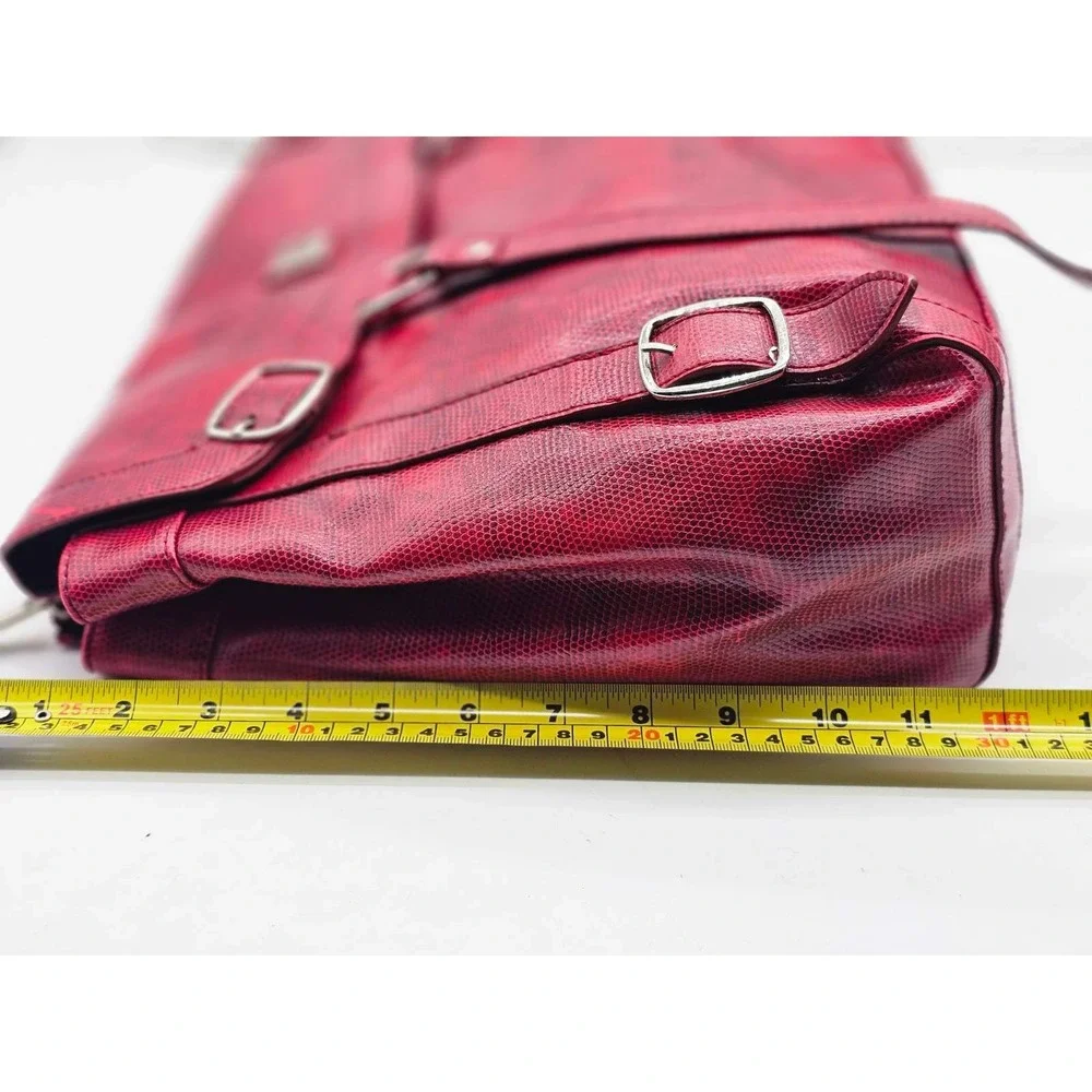 Diane Von Furstenberg DVF Large Shoulder Bag Women's Red Buckle Detail - Picture 5 of 16